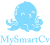 MySmartCV logo representing a blue, cute octopus